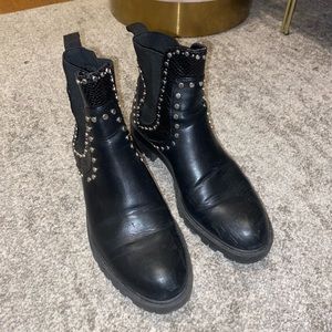 Zara Black Studded Boots | Women’s Size 9